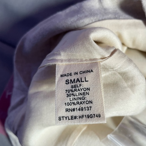 Fashion on Earth | Faux Wrap Lined Skirt Beige Buttons Linen Blend | NWT - Picture 7 of 11